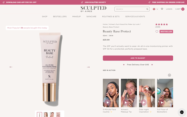 Screenshot of Sculpted By Aimee