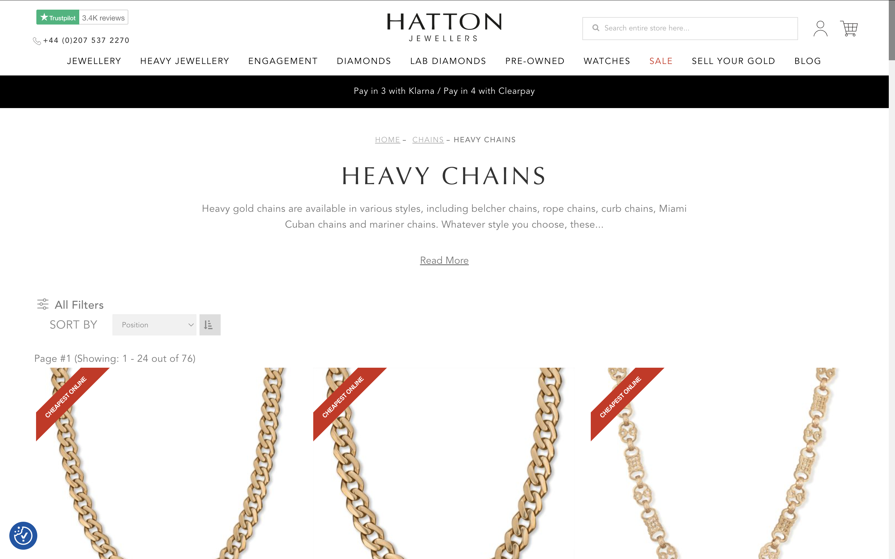 Screenshot of Hatton Jewellers