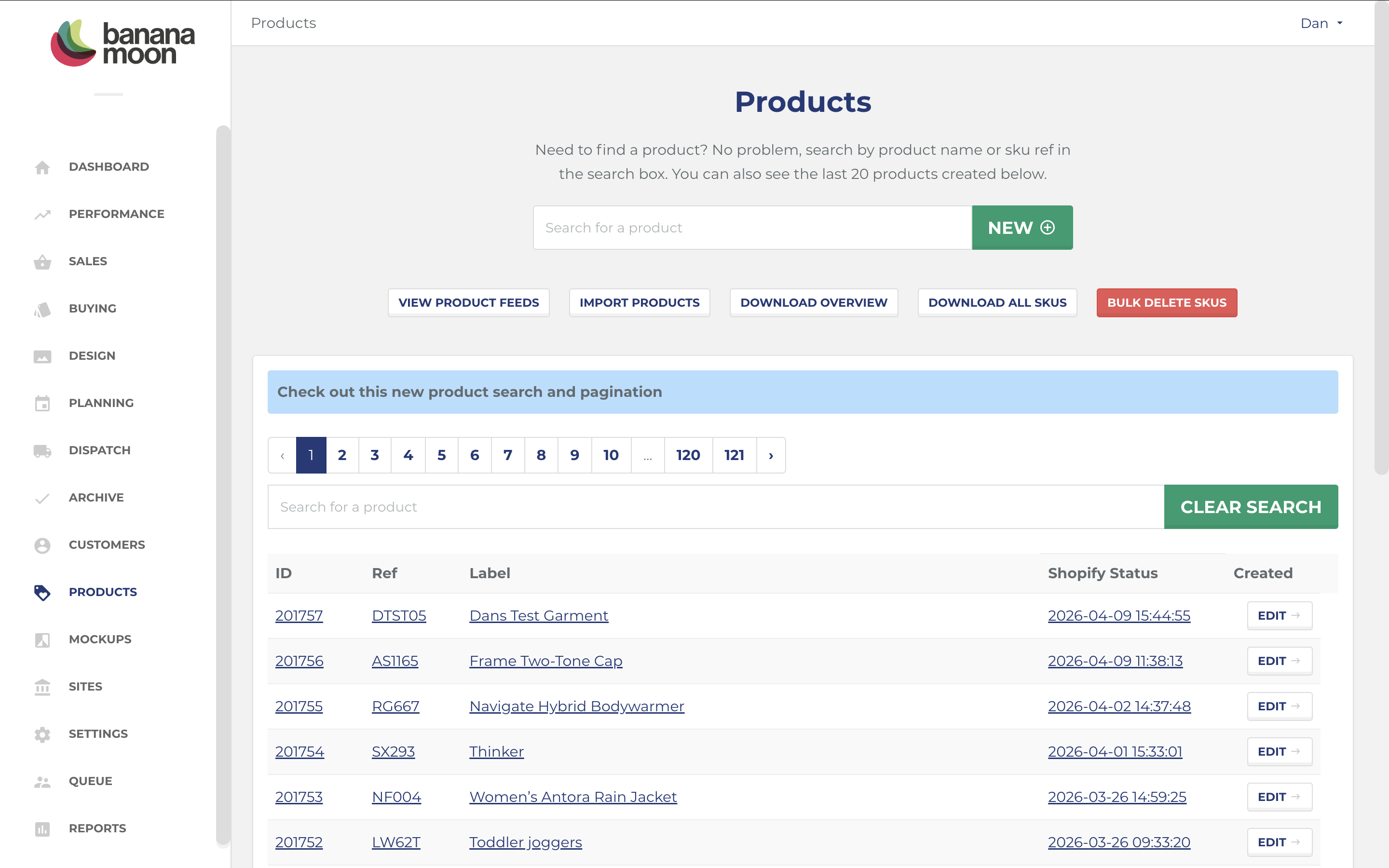 Screenshot of Back Office