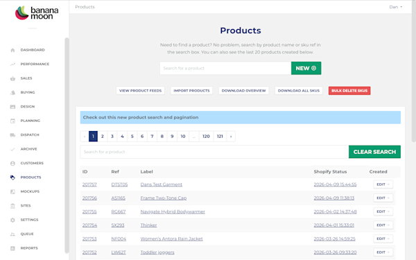 Screenshot of Back Office