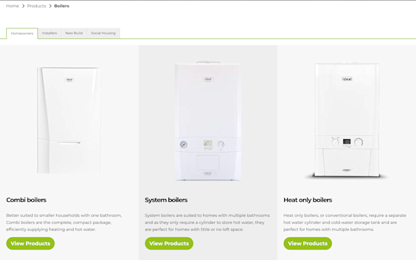 Screenshot of Ideal Heating