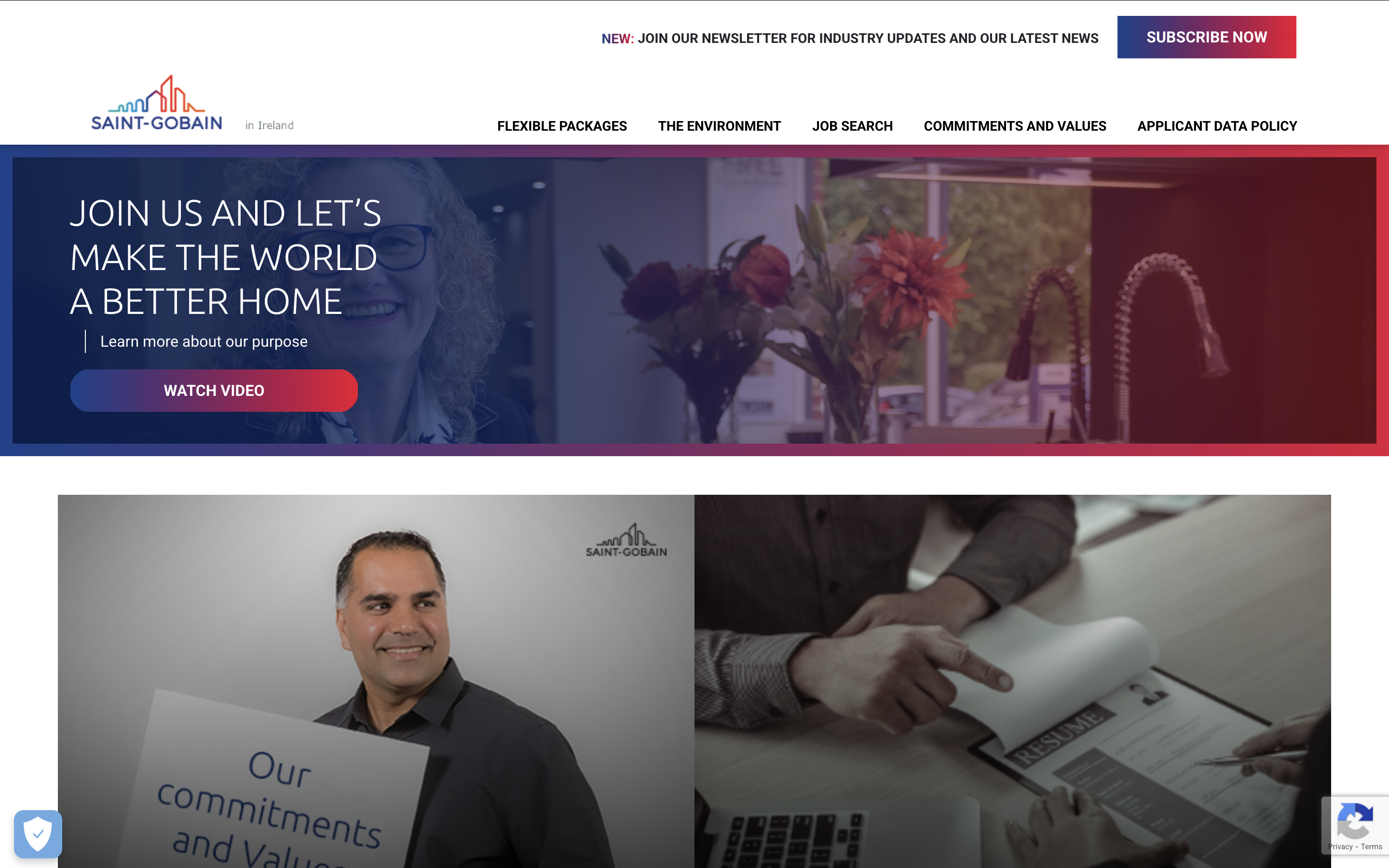 Screenshot of Saint Gobain IE Careers