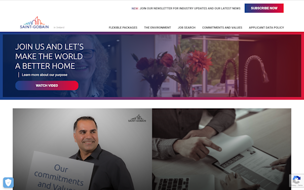 Screenshot of Saint Gobain IE Careers