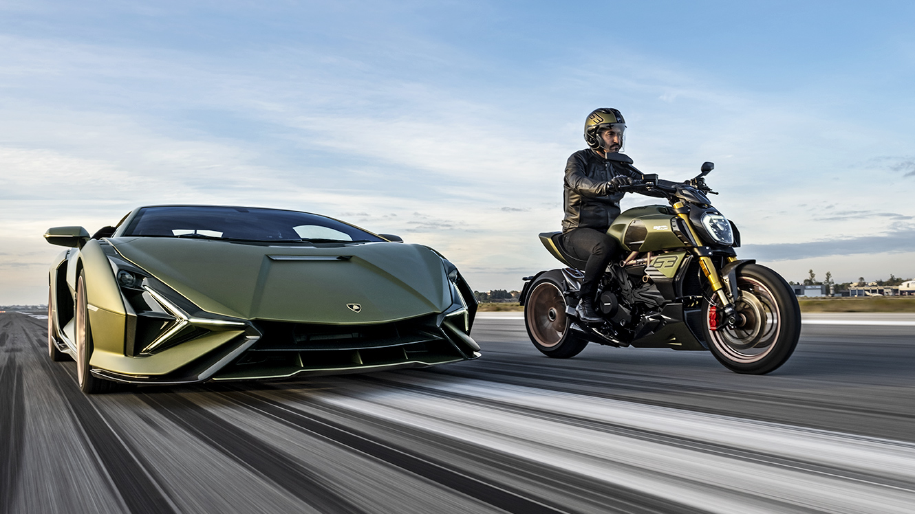 Green Lamborghini Motorcycle