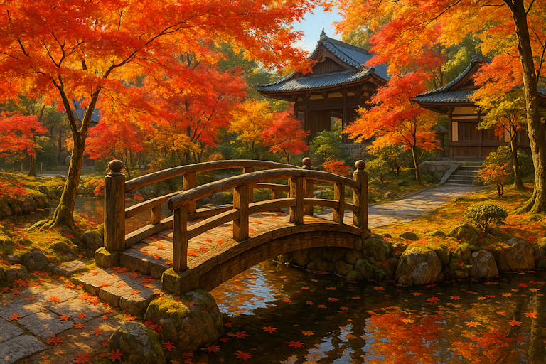 Kyoto - Autumn - Wooden Bridge near Nanzen-ji