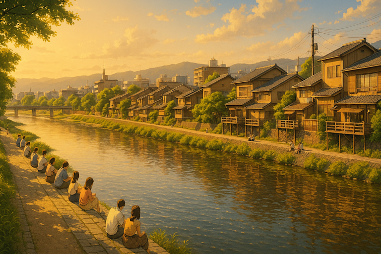 Kyoto - Summer - Kamogawa Riverbank