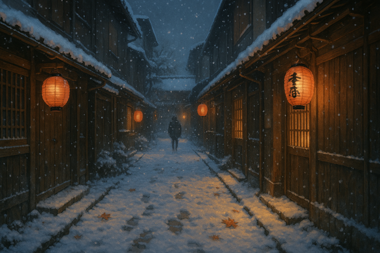 Kyoto - Winter - Snowy Alley in Gion