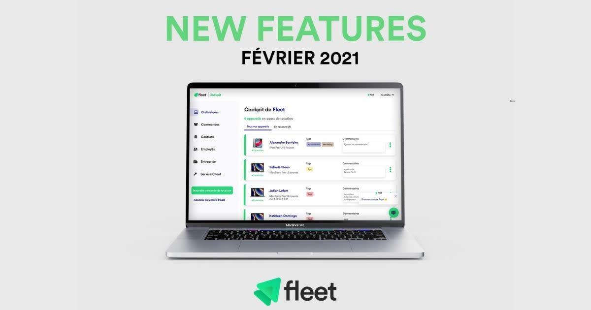 Nouvelles fonctionnalités Cockpit - Février 2021