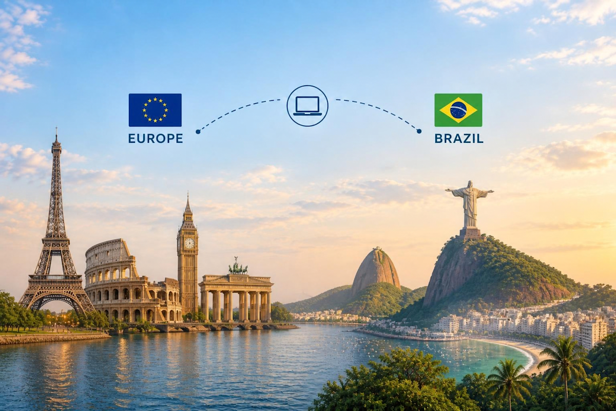europe to ship a laptop from EU to brazil
