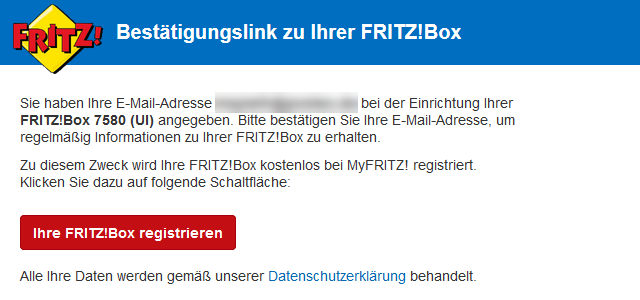 FRITZ!Box-Registrierung