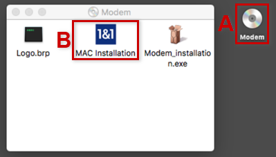 Surf-Stick: MAC Installation im Finder markiert