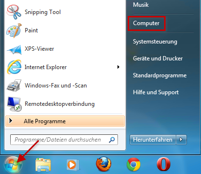 Windows 7: Startmenü