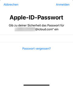 Apple-ID-Passwort eingeben