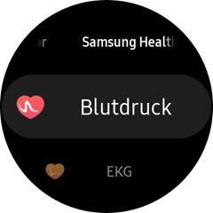 Samsung Galaxy Watch: Health-App, Blutdruck ausgewählt