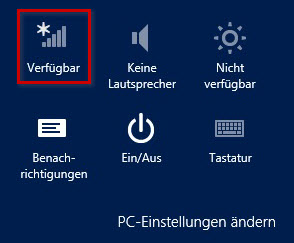 WLAN-Symbol ist hervorgehoben