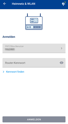 Router-Zugangsdaten hervorgehoben.