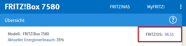 Aktuelle Firmware-Version auf der FRITZ!Box-Benutzeroberfläche einsehen