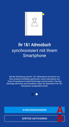 1&1 Adressbuch synchronisieren