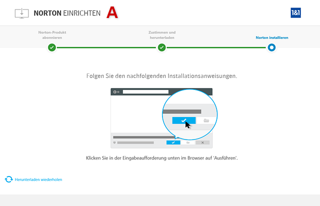 Der Zustimmungsbutton ist durch Lupensymbol hervorgehoben.