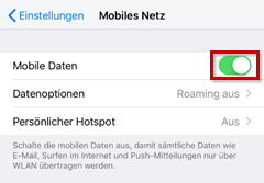 Mobiles Netz, Mobile Daten Icon hervorgehoben
