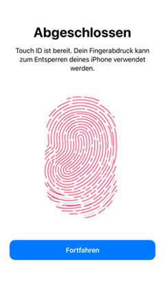 Fingerabdruck Scan abgeschlossen. 