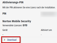 Download der Norton Mobile Security