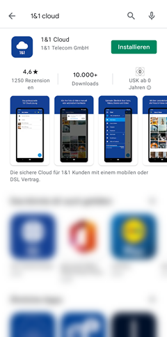 Google Play Store: 1&1 Cloud