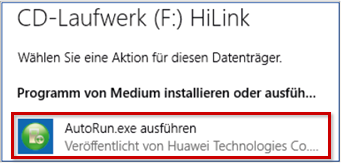 Desktop (Windows): AutoRun.exe ausführen markiert