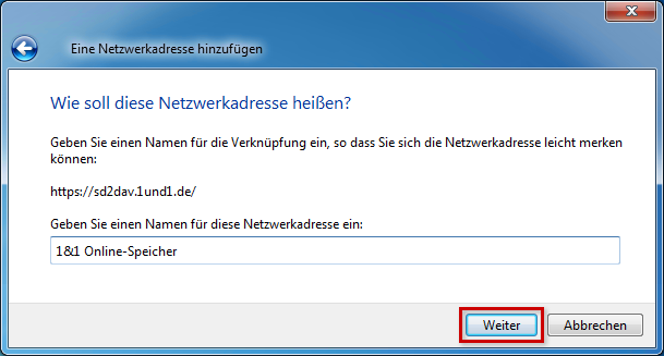 Windows 7: Name für die Netzwerkverbindung vergeben
