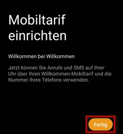 Mobiltarif einrichten fertig