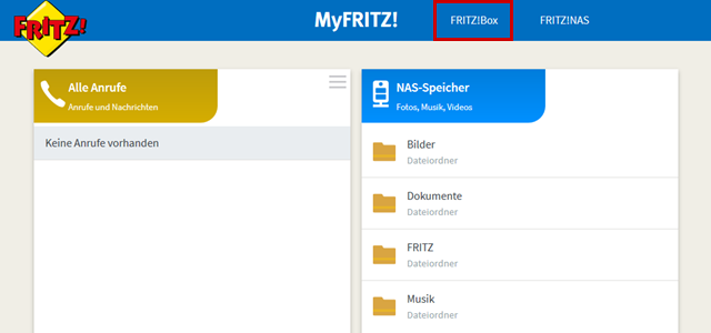 Zugriff auf FRITZ!Box-Benutzeroberfläche