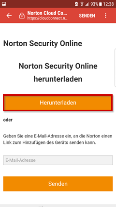 Installation über E-Mail starten