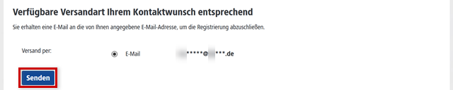 E-Mail zur Registrierung anfordern