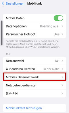 Mobilfunk, Mobiles Datennetzwerk Icon hervorgehoben
