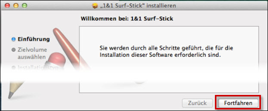 Fortfahren anklicken