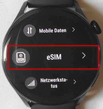 Mobilfunknetz, eSIM mit Icon hervorgehoben