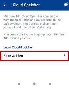 Login Cloud-Speicher wählen