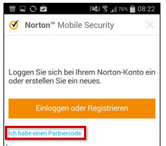 Ich habe einen Partnercode hervorgehoben