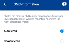 SMS-Informationen bei Nichterreichbarkeit