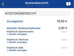 Beispielhafte Kostenübersicht für einen Mobilfunkvertrag