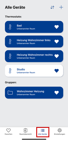 Übersicht aller Geräte in der 1&1 Smart Home App