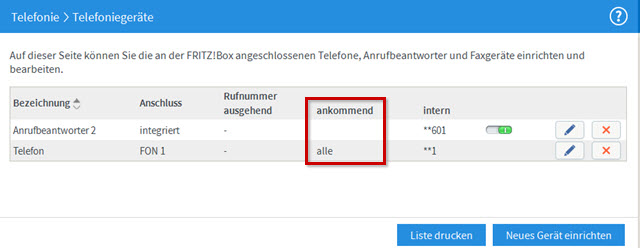 Benutzeroberfläche Router: Telefoniegeräte > Ankommend