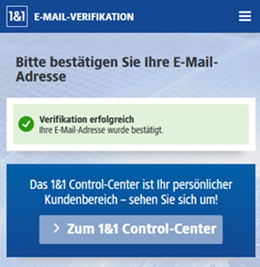 Bestätigung der E-Mail-Verifikation