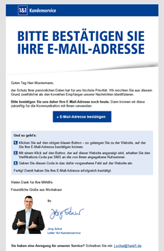 E-Mail-Verifikation - Anschreiben