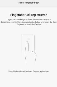 Control-Center-App: neuer Fingerabdruck