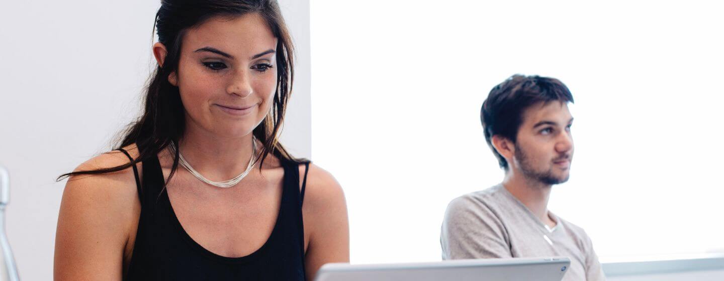 Lynn students working a computers in a classroom