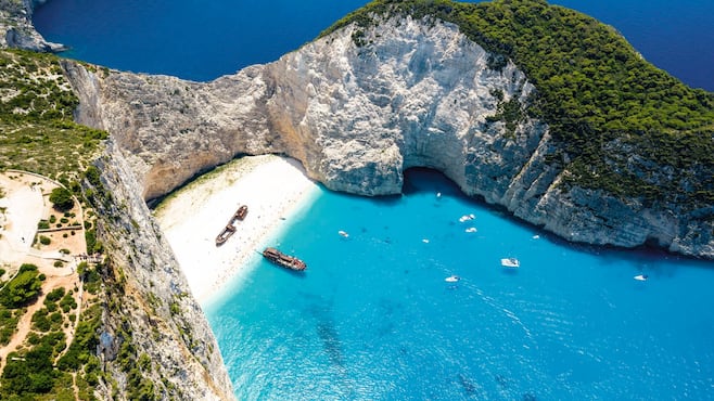 Ilmakuva Shipwreck Beachiltä Zakynthokselta