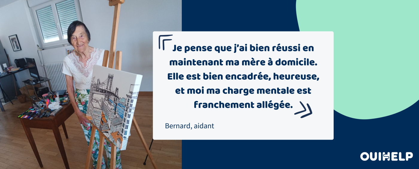 Annie est la mère de Bernard. Ensemble, ils ont décidé de mettre en place une aide au sein de son domicile.