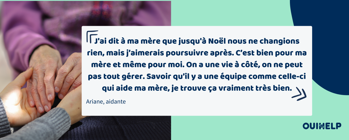 Ariane est aidante. Elle vit en Mayenne, sa mère près Rennes. Après son hospitalisation, il a fallu faire intervenir une auxiliaire de vie au domicile de Régine. Découvrez dans cette interview comment cela a été mis en place.