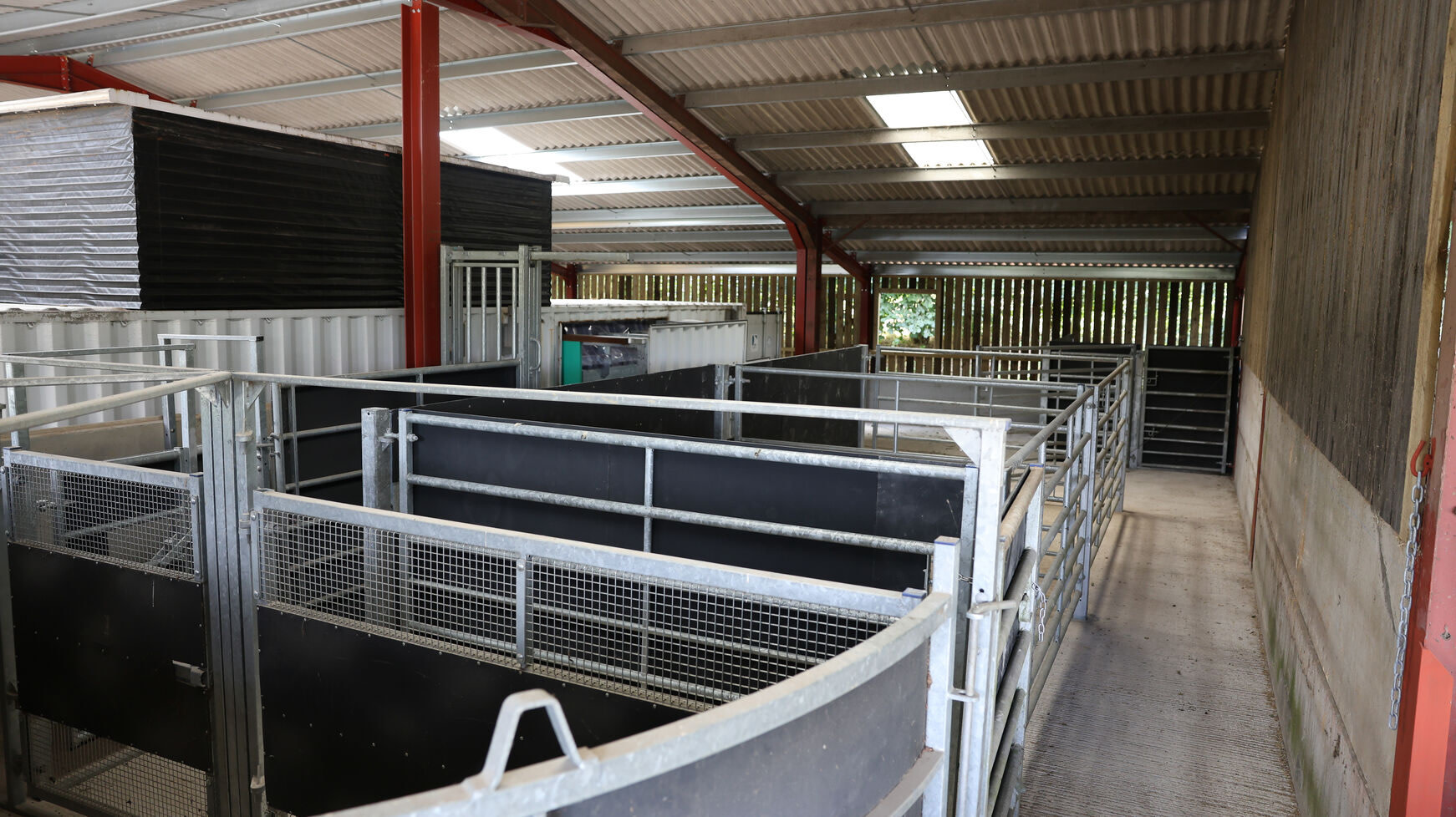 A movable slaughter unit, showcasing a farm's livestock processing area.